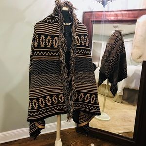 BCBG Aztec print poncho.